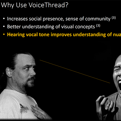 Enhancing Your Online Class wtih VoiceThread webinar slideshow